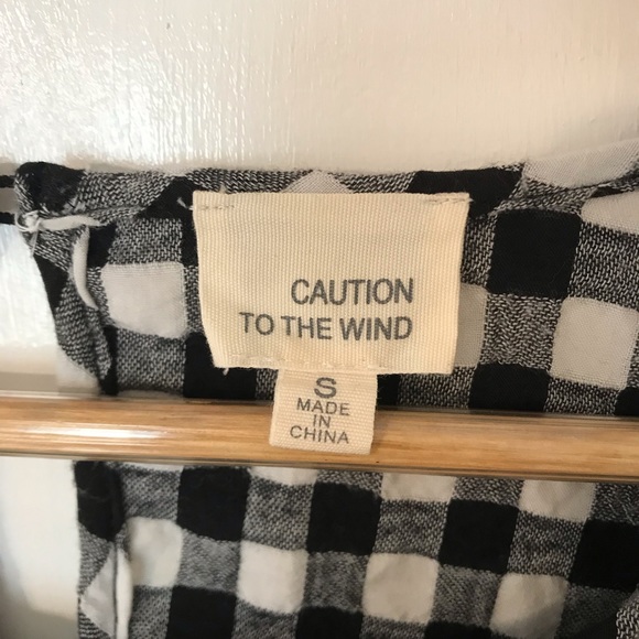 Checkered Top w/ Tiered Bell Sleeves- Small - Picture 4 of 5